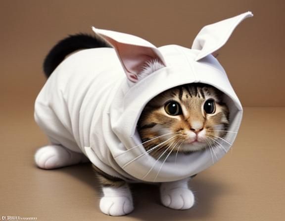 Cat in Rabbit Costume: A Cute Meme