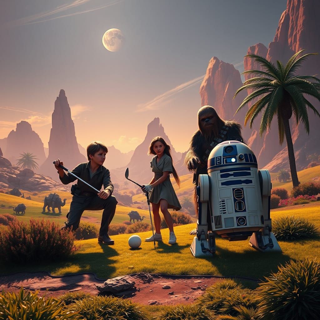 Star Wars Characters Play Golf on Alien World