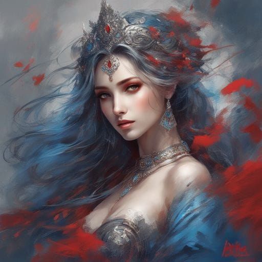 Mesmerizing Beauty with Dark Eyes in Detailed Rendering