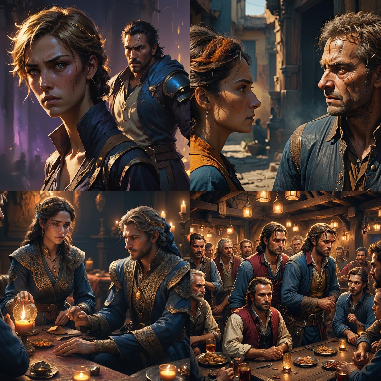 Rude Person Interrupting Conversation: Digital Matte Paintin...