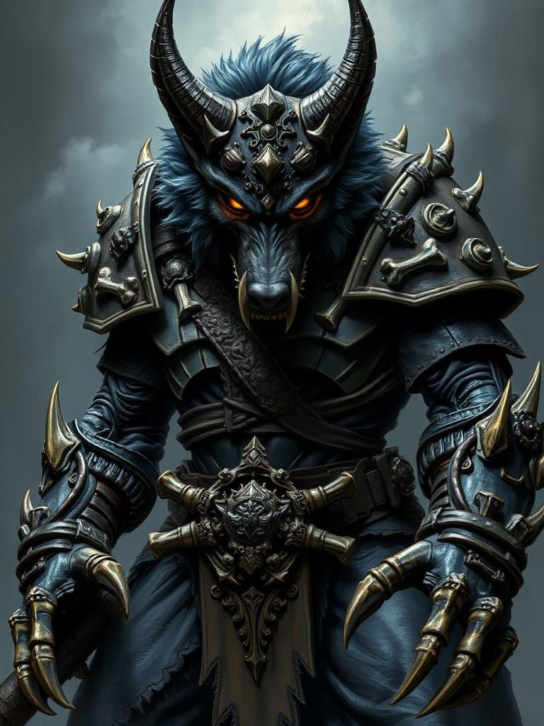 Fenrik: Dark Fantasy Warrior in Blackened Steel Armor