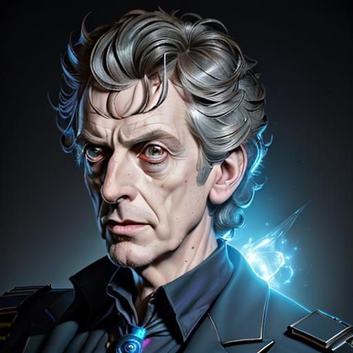Peter Capaldi as Doctor Who: Hyperrealistic 3D Portrait