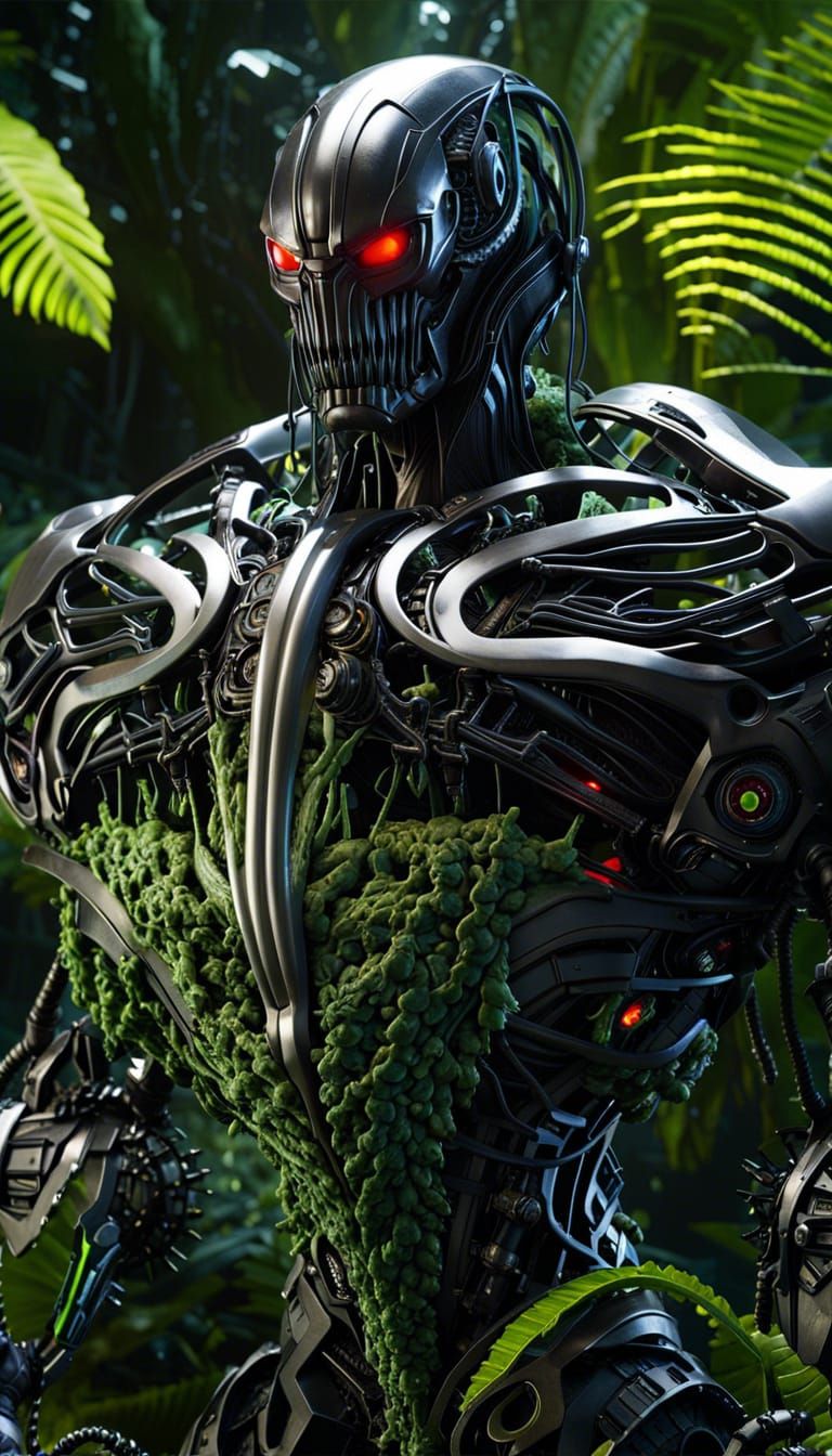 Robotic mechanical wired complex biomechanical Swamp Thing-V...