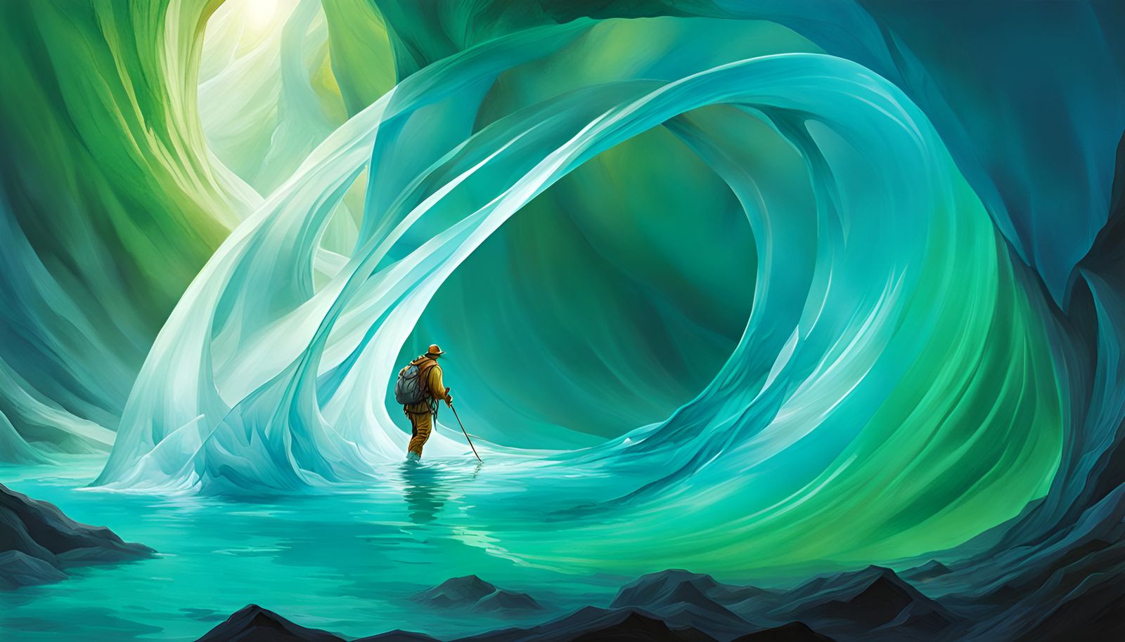 Wind and Water Sculpted Ice Cave