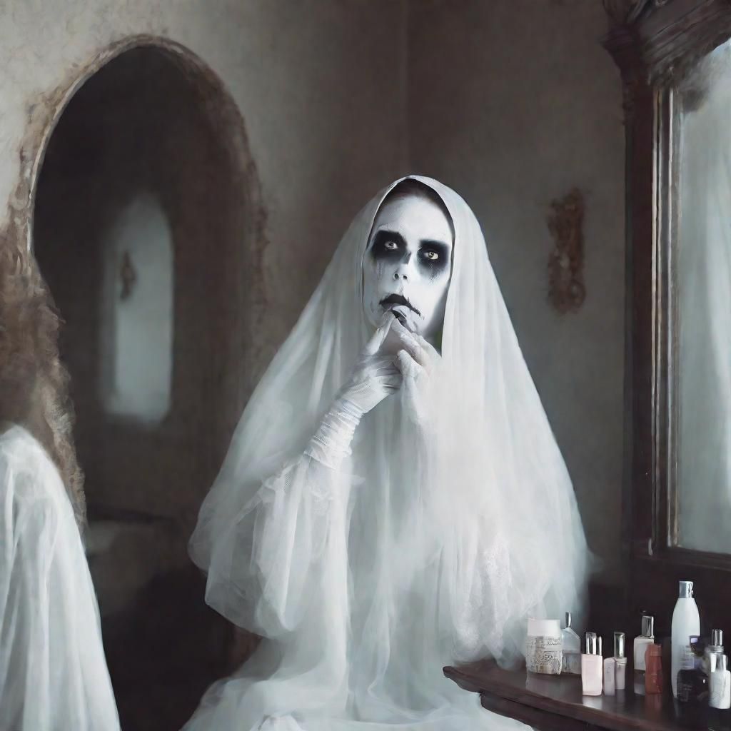 Ghostly Glamour: A Spirit's Makeup Routine