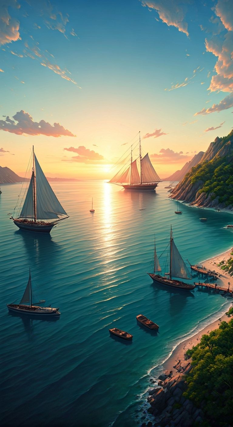 Fantasy Harbour Sunset: Drone's Eye View