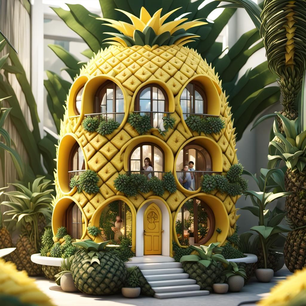 Pineapple House in Fairy Garden, CGI Render