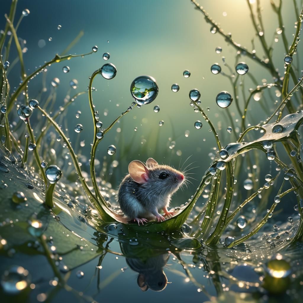 Mouse in Dewdrop: 3D Magic Zoom
