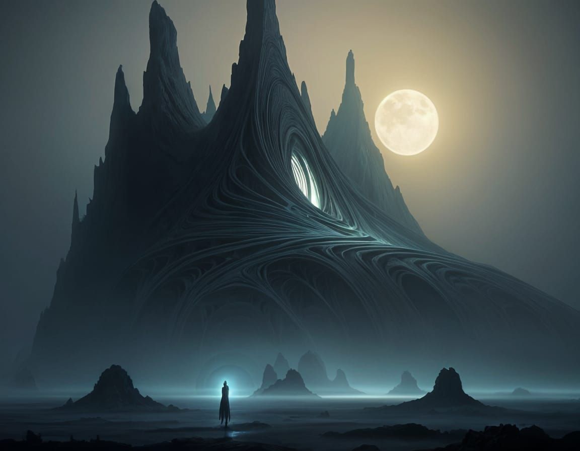 Surreal Alien Landscape with Organic Structures