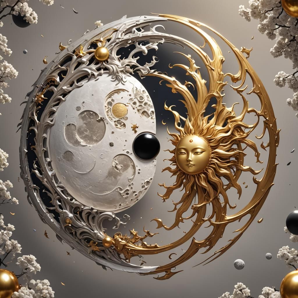 Yin and Yang of Moon and Sun: Anime Art