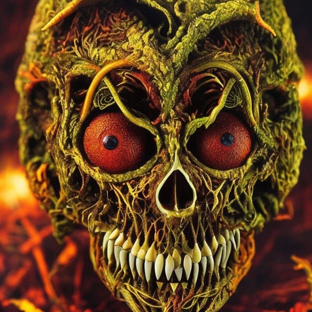 Creepy Samhain Figure in Witchcore Aesthetic