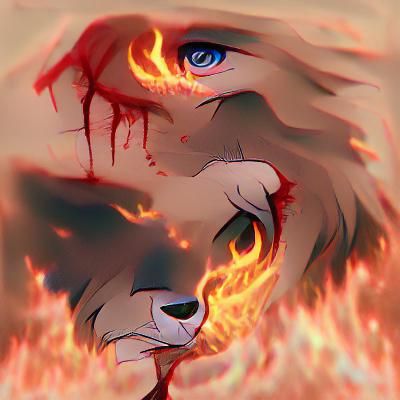 Visceral Image of Blood and Flames