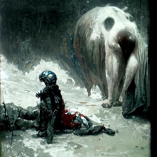 Terrifying Horror Scene in Gustave Doré Style