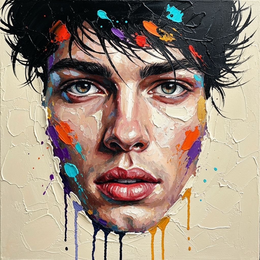 Impasto Oil Portrait of a Man in Expressive Style