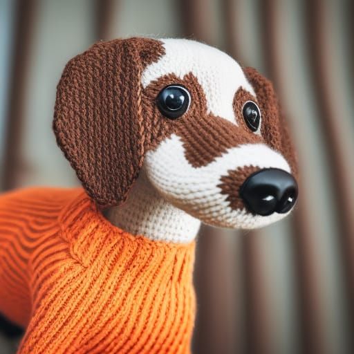 Knitted Dachshund: Professional Photography with Bokeh
