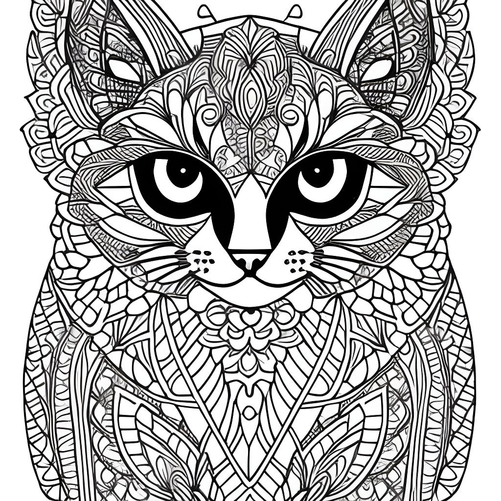 Kitten Coloring Page: Simple Black and White Outline