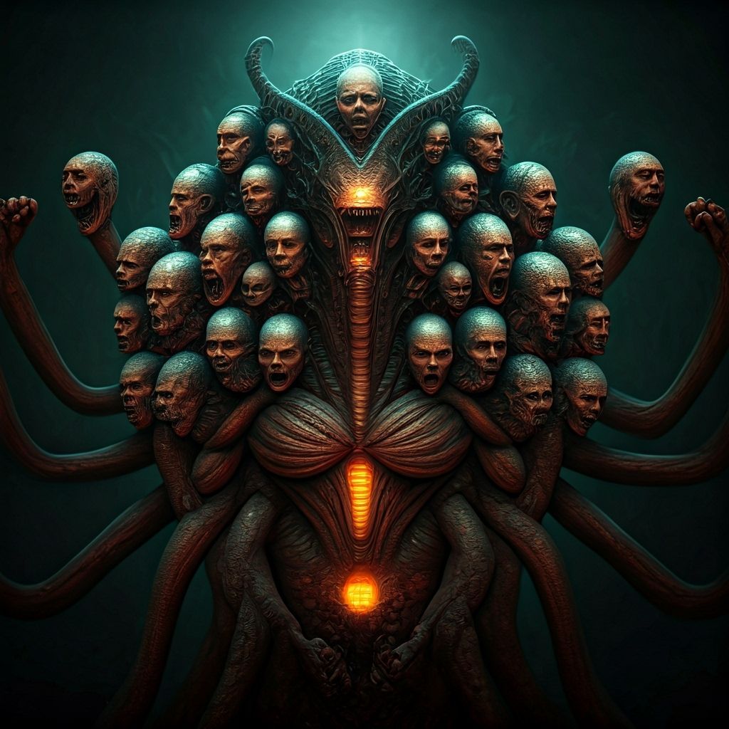 Colossal Hecatoncheire in Dark Biomechanical Style