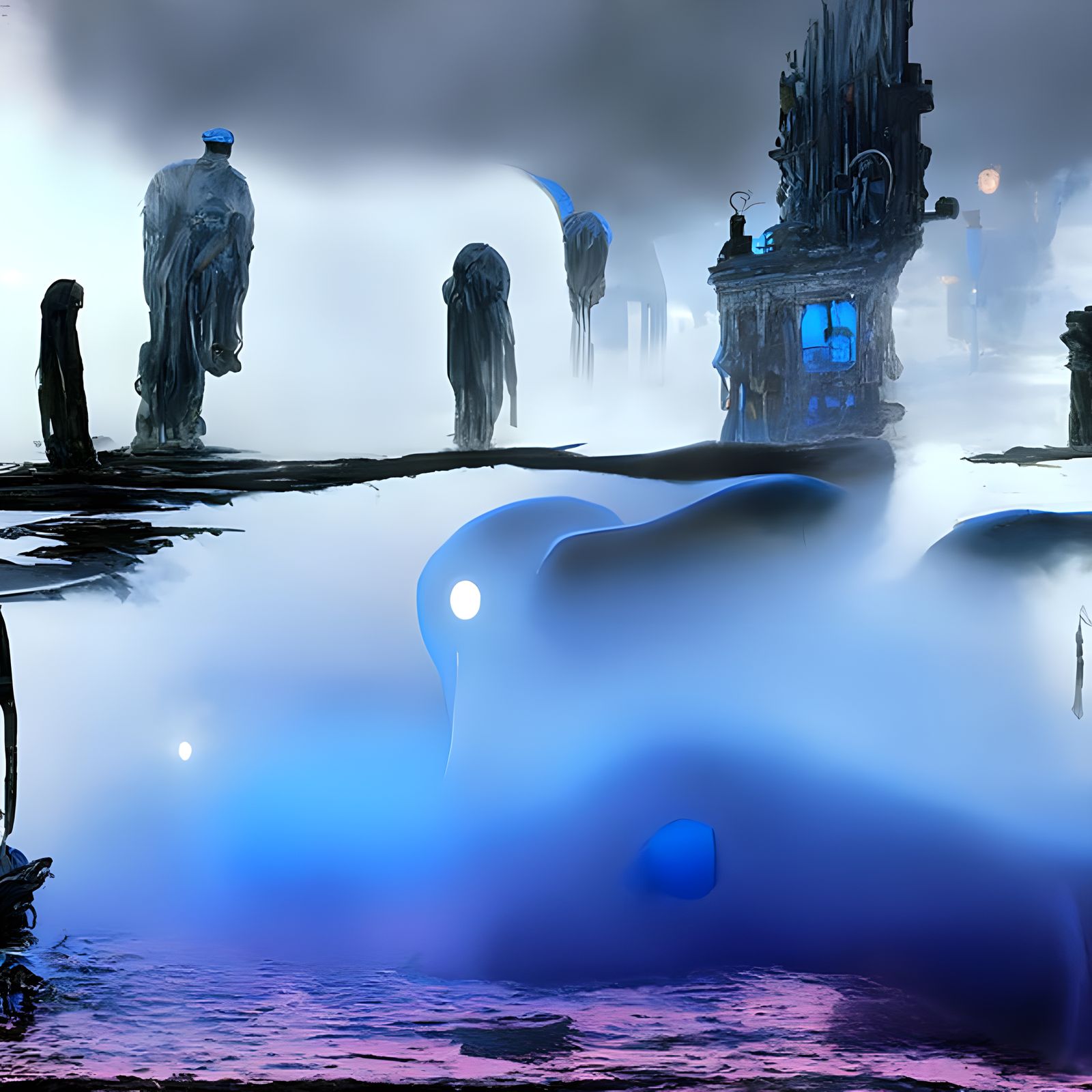 Ghost in Blue Night: Digital Matte Painting