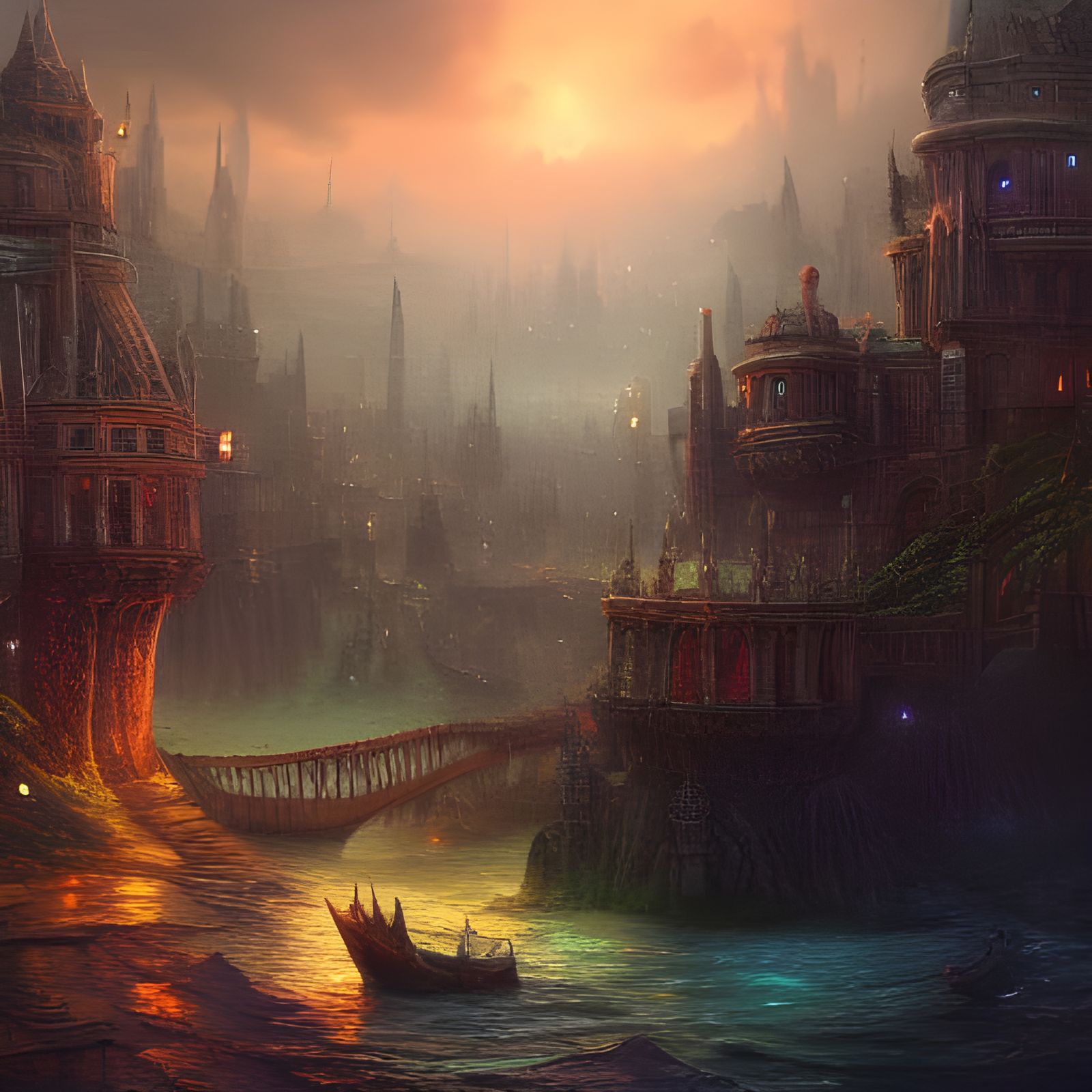 Amazing Detailed Matte Painting in Anime Style