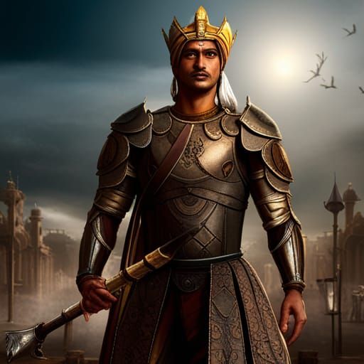 Ashoka, Ancient Indian Emperor, Detailed Matte Painting