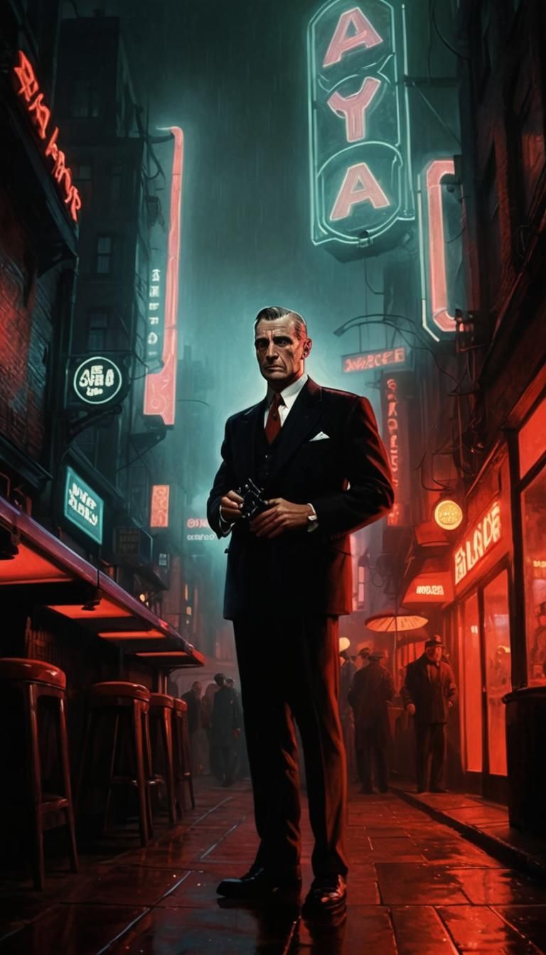 Doorman in Red Light District: Retro-Futuristic Art Deco