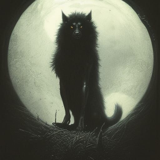 The Beast in Black: Forest Monster at Full Moon