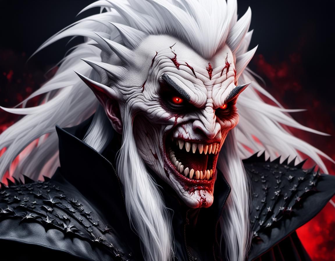 Grotesque Vampire in Snakeskin Robe: Digital Matte Painting