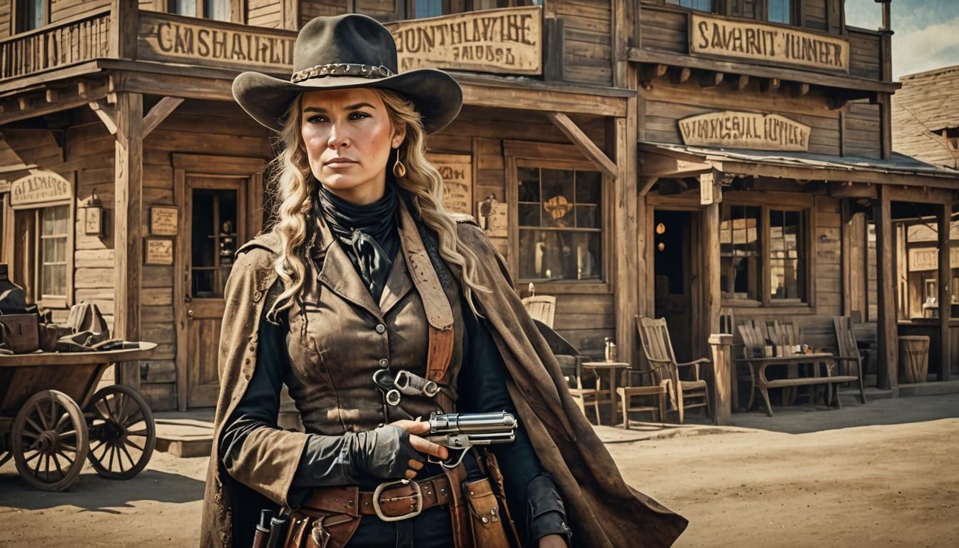 Calamity Jane: Old West Bounty Hunter in Watercolor