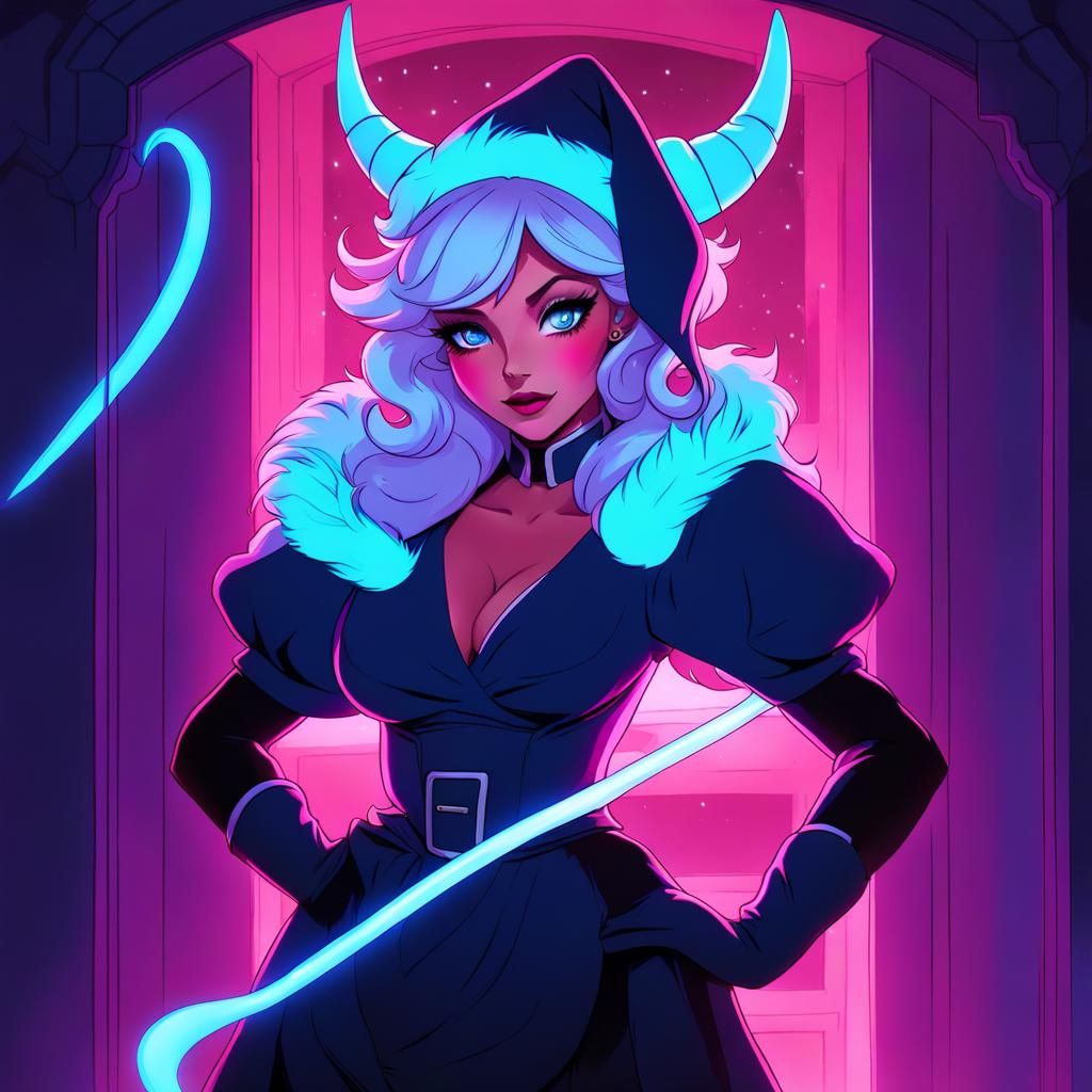 Anime Mrs. Claus Tiefling Portrait in Loish Style