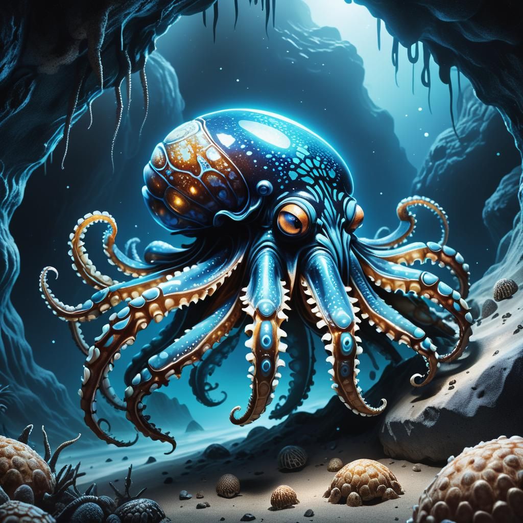 Bioluminescent Alien Creature on Exoplanet