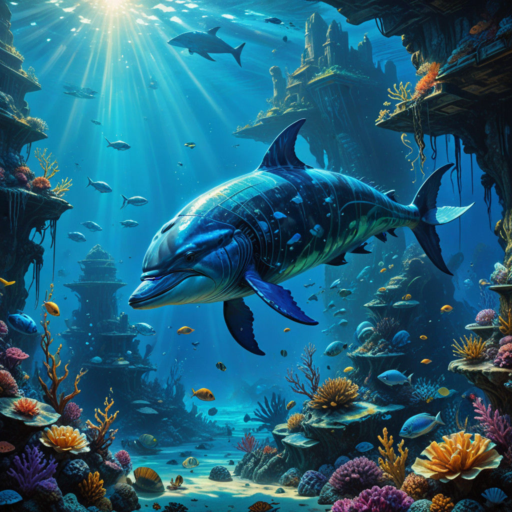 Crystal Atlantis Ruins Emerge from Vibrant Tropical Depths