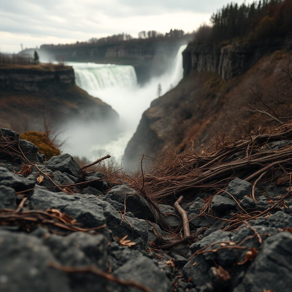 Eerie Dry Niagara Falls Landscape Photography