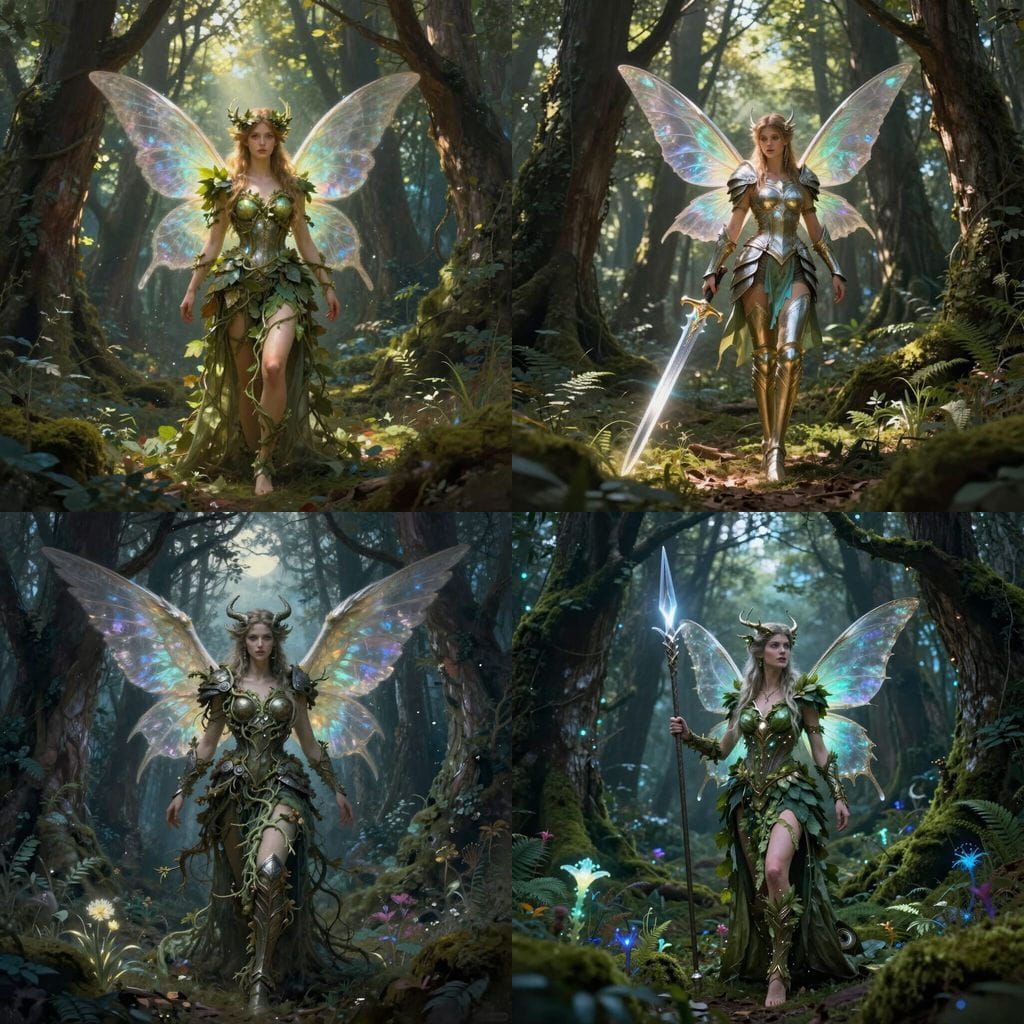 Woodland Fairy Valkyrie in Mystical Forest