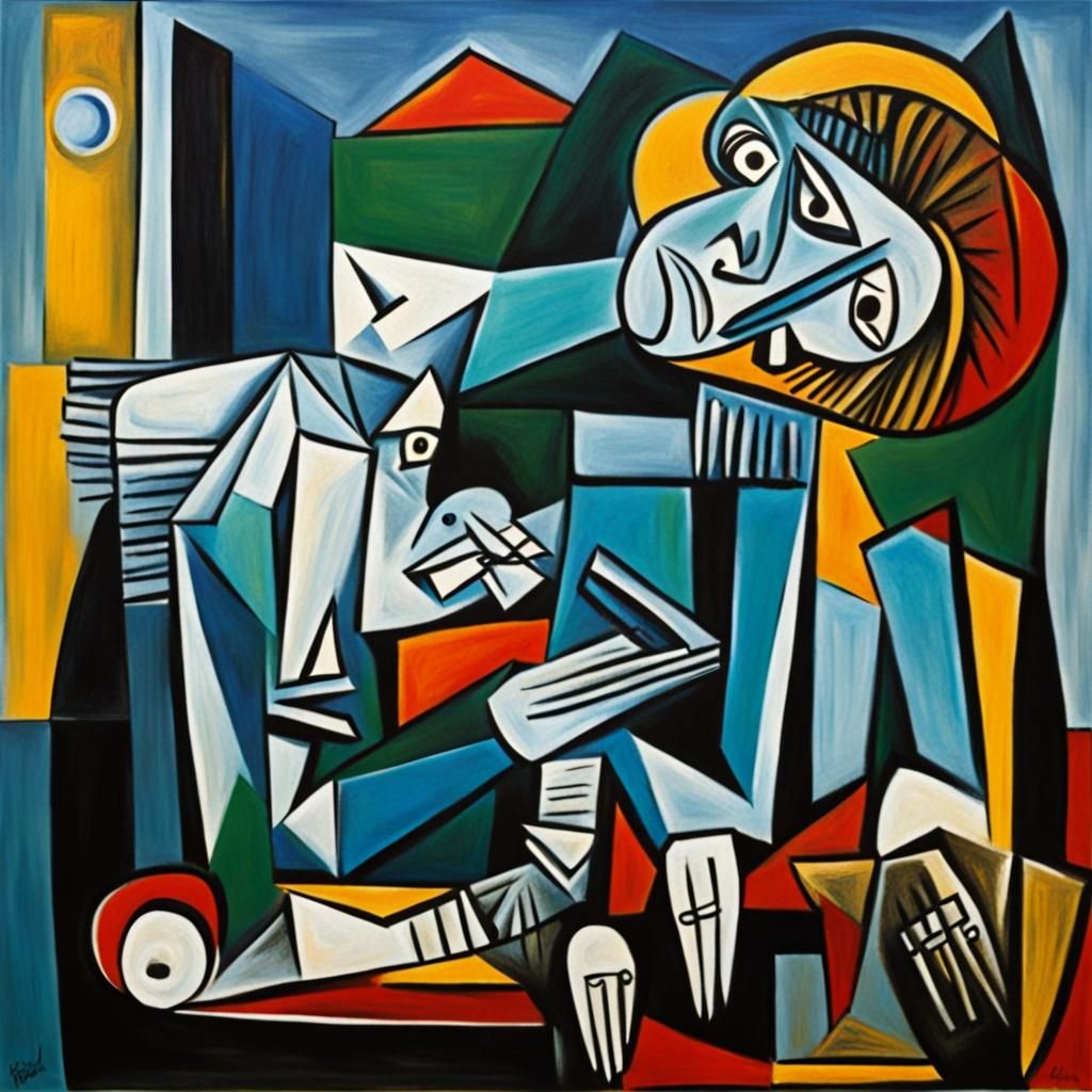 Picasso-Style Painting: The Epitome of Grief