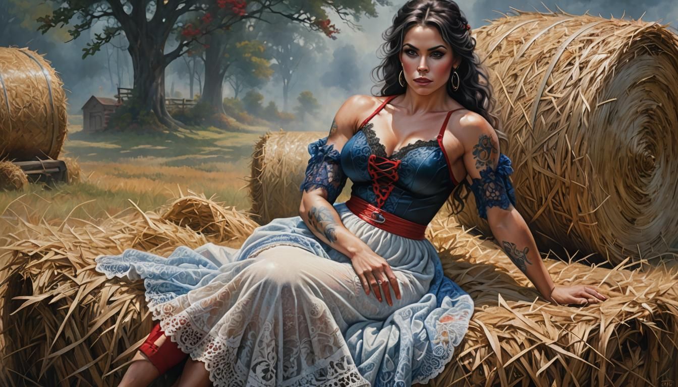 Lace and Tattoos: Ethereal Portrait in Fantasy Style