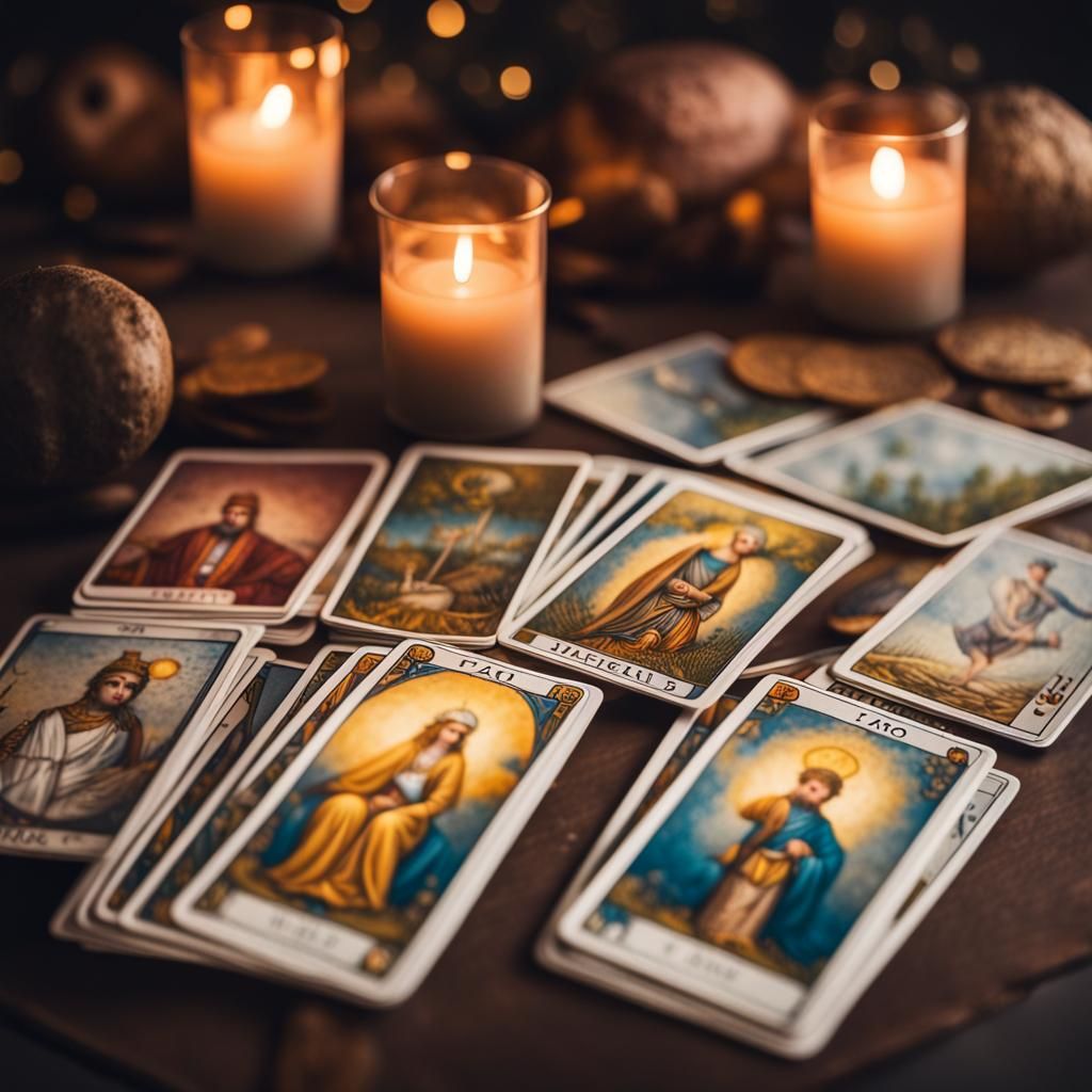 Professional Photo of Tarot Cards with Bokeh