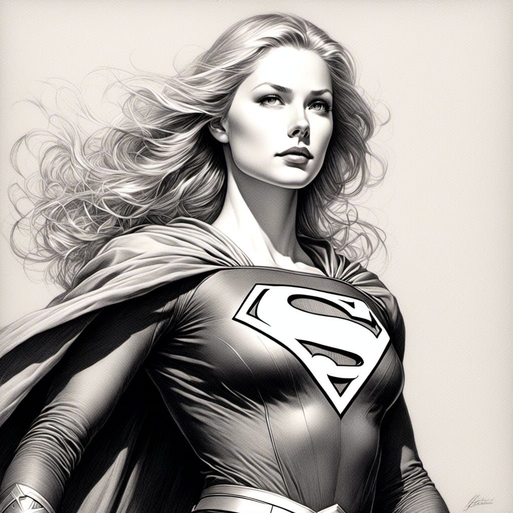 Supergirl Portrait in Style of Dutch Masters