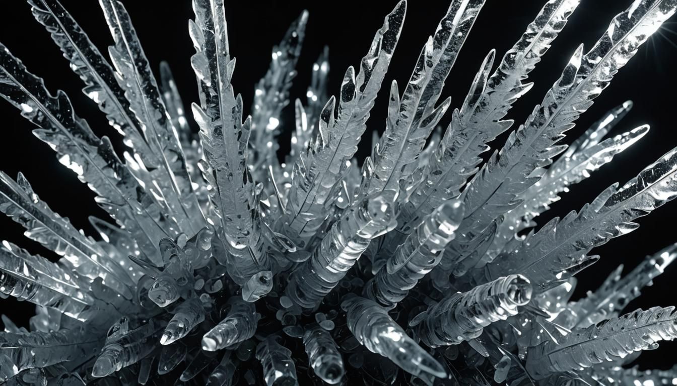 Icy Explosion Macro Photograph in Cinematic Style