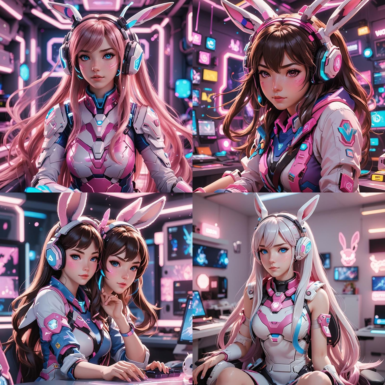 D.Va Overwatch 2 E-Girl in 3D Anime Art