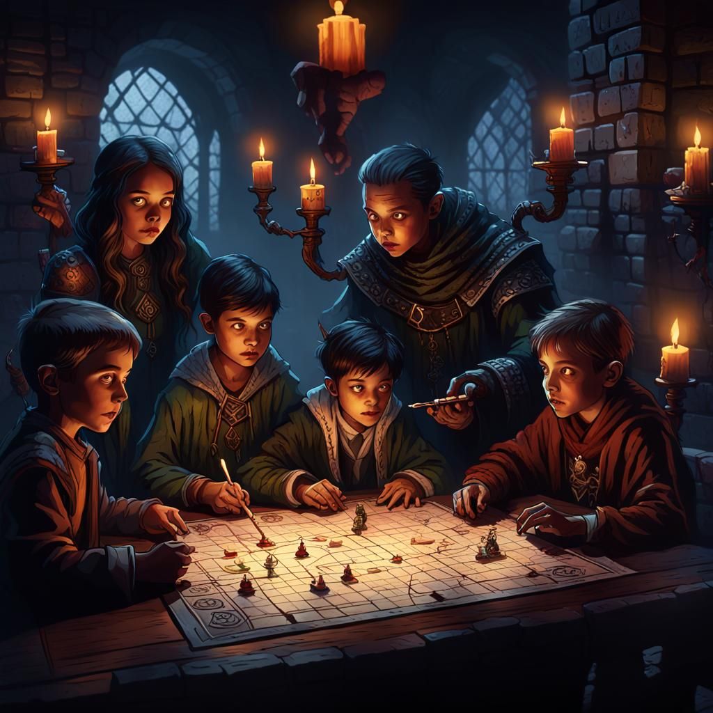 Sinister D&D Game Night: Detailed Fantasy Art