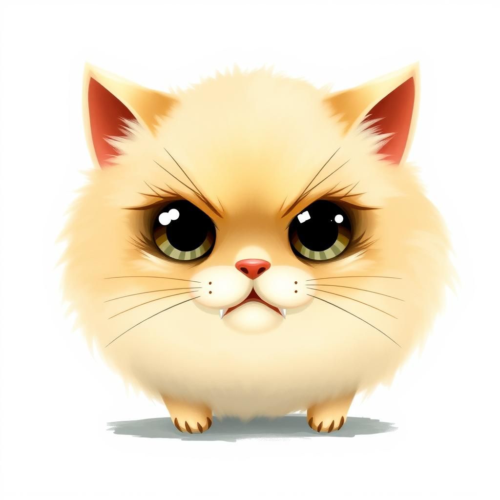 Adorable Fluffy Cat's Hilariously Failed Fierce Expression