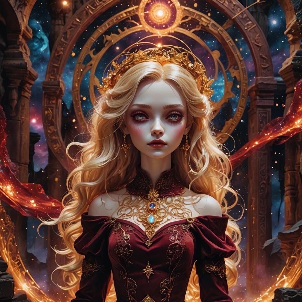 Mystical Astral BJD Doll in Dreamlike Setting