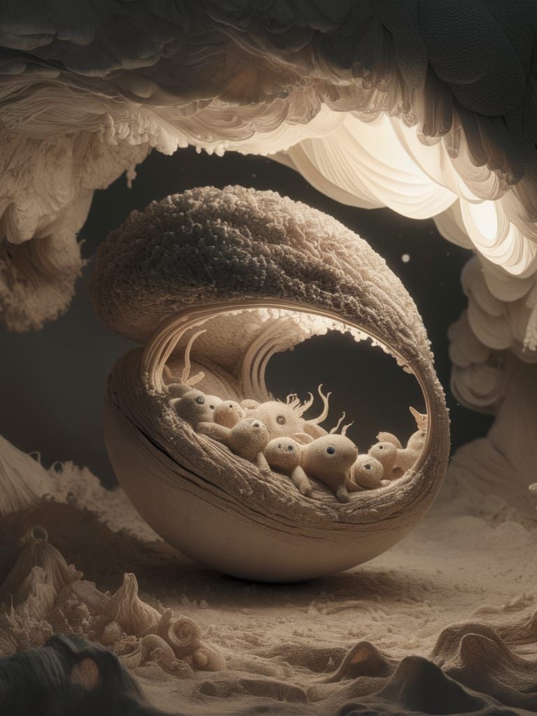 Earth Mothership Soaring Through Luminous Night Sky