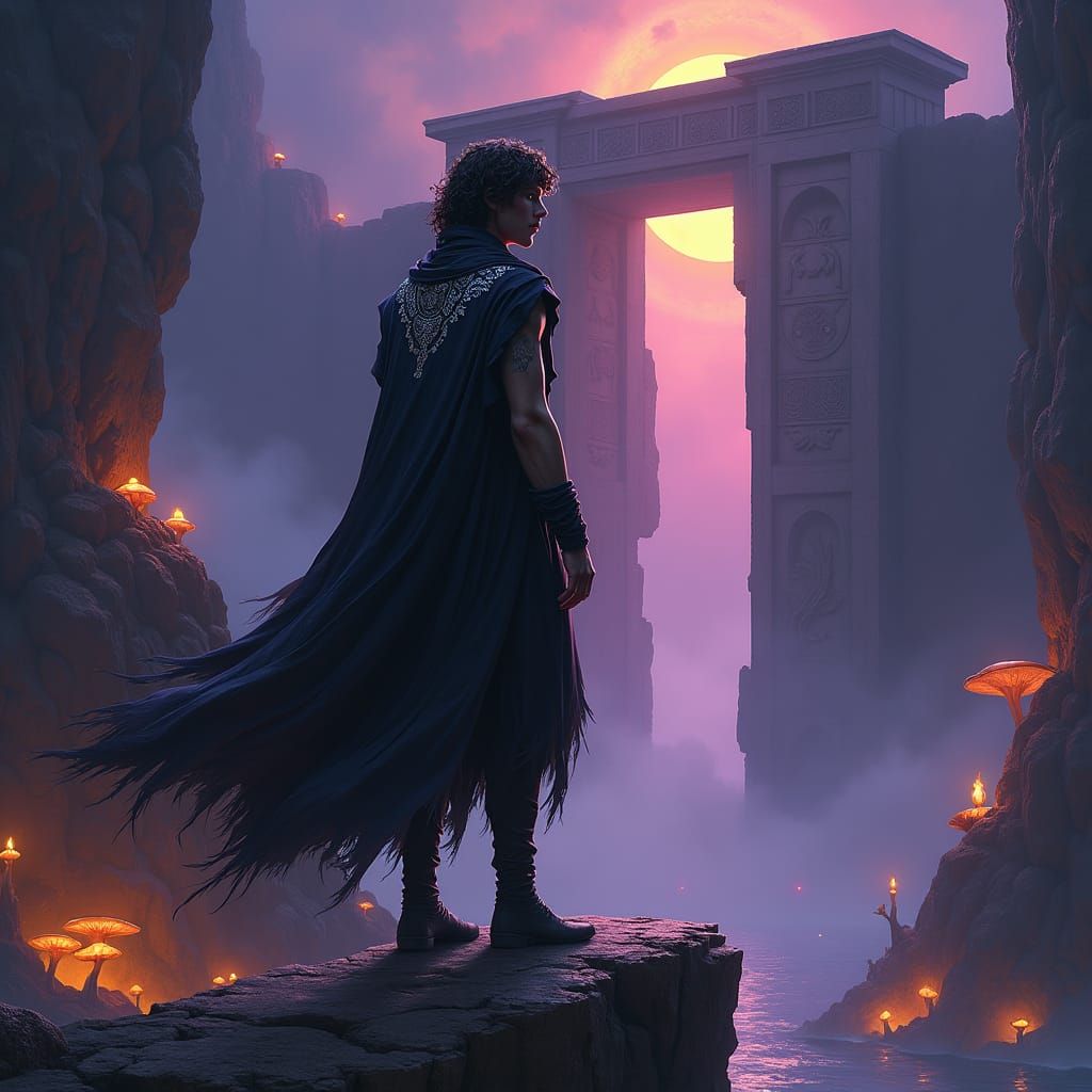 God of the Underworld Stands Vigilant in Dark Realm