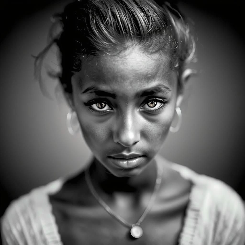 Emotive Portrait of a Young Girl in Golden Hour Light