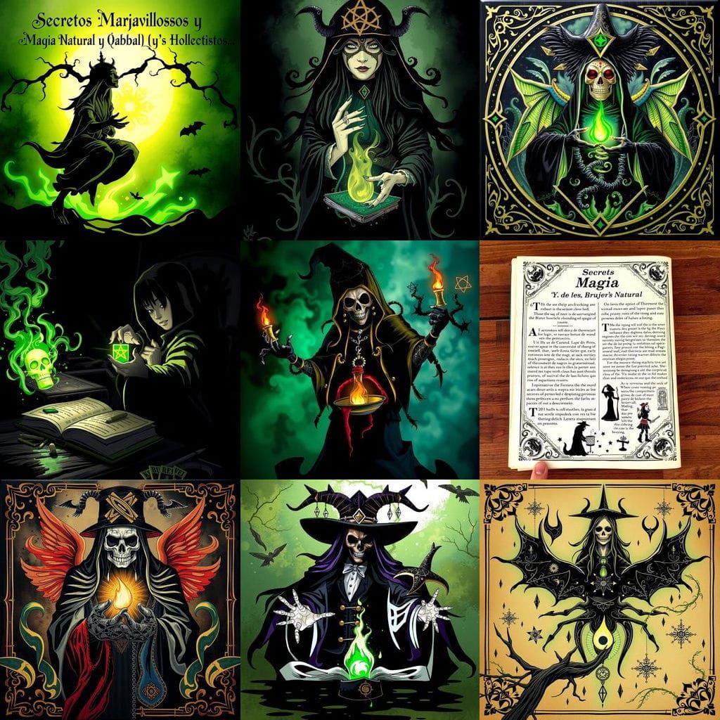 Mystical Qabbalistic Creatures in Dark Magic Illustration