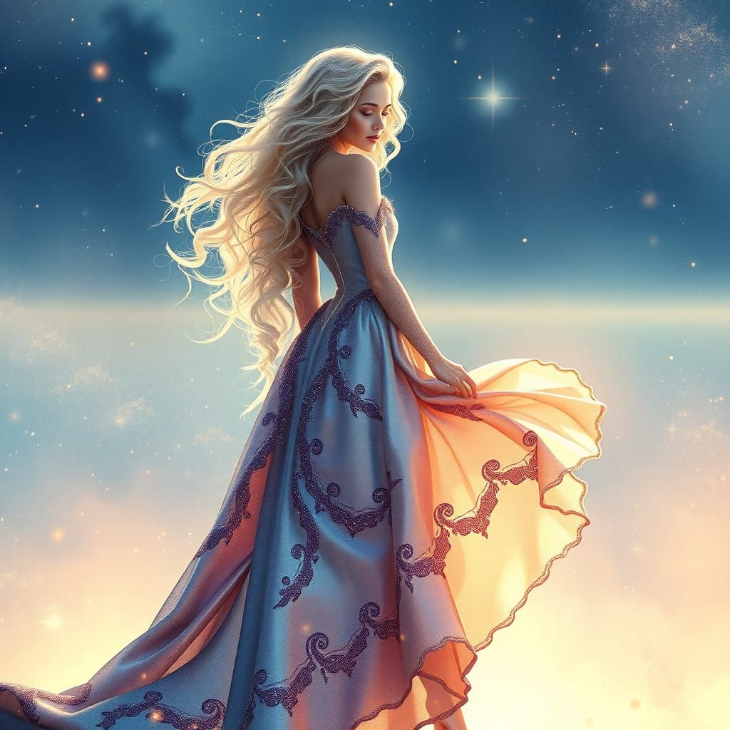 Majestic Princess of Infinite Possibility in Iridescent Gown...