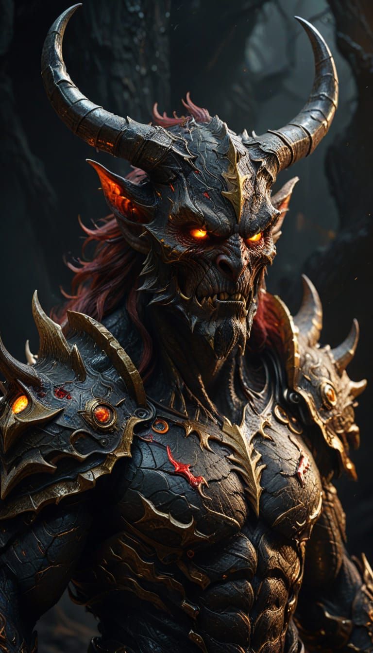 Mythical Demon in Dark Fantasy Concept Art