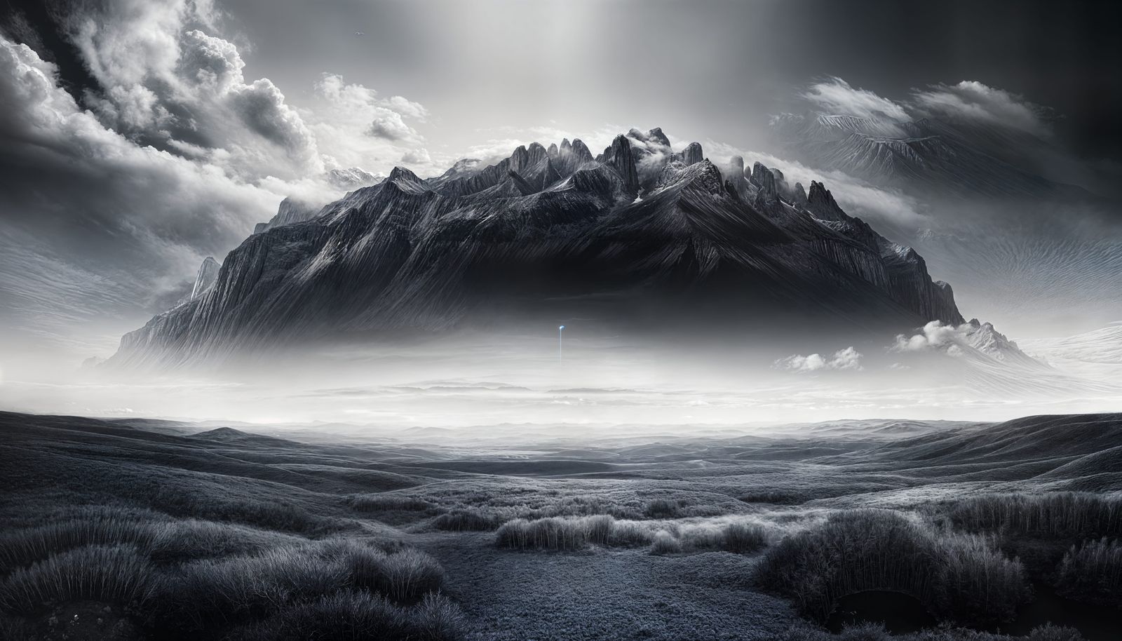 Surreal Black and White Heaven Landscape