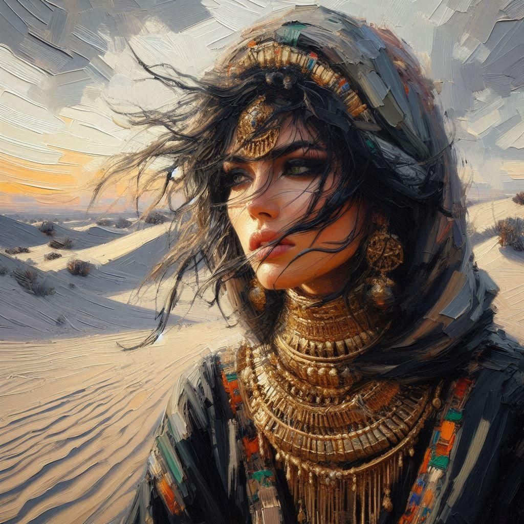 Desert Woman: Minimalist AI Art